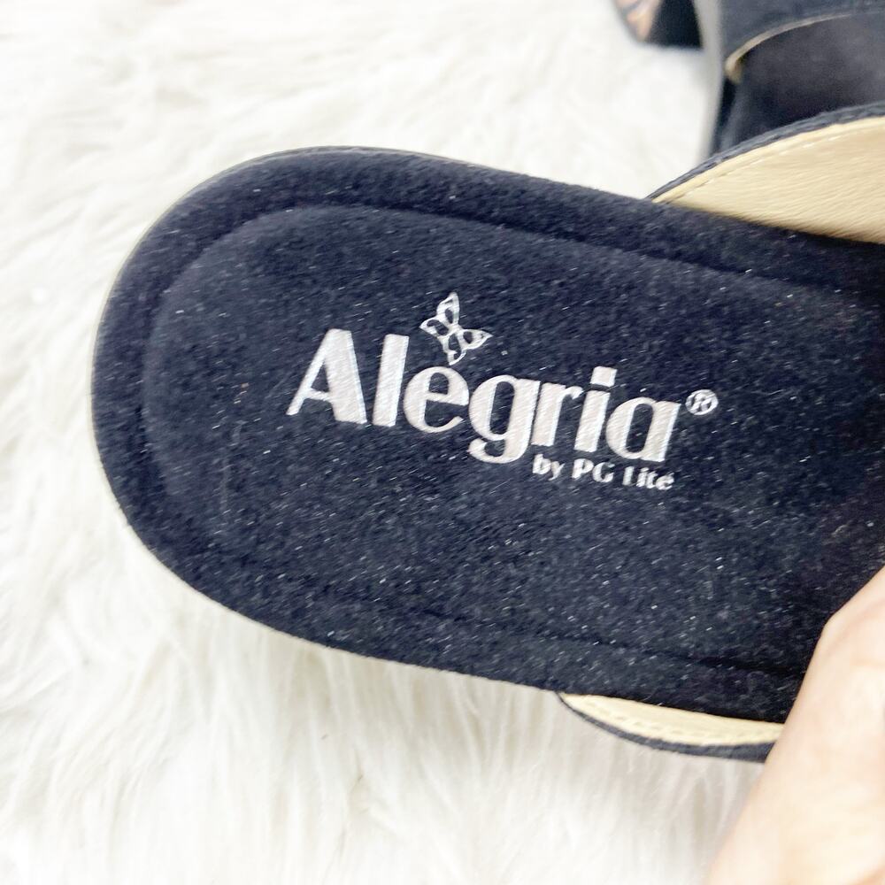 NWOB Alegria by PG Lite EU 39 Women's Navy Tia Leather Comfort Block Heel Sandal - Picture 9 of 13